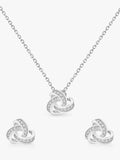 IBB sterling silver cubic zirconia knot jewellery set, UK version