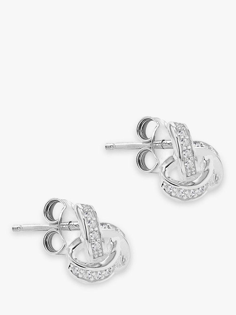 IBB sterling silver cubic zirconia knot jewellery set, UK version