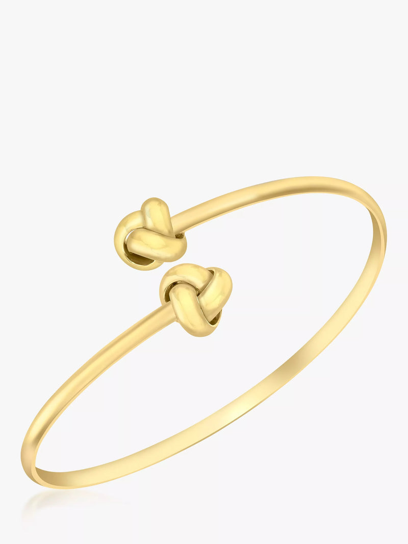 IBB 18ct gold crossover knot bangle (British brand)