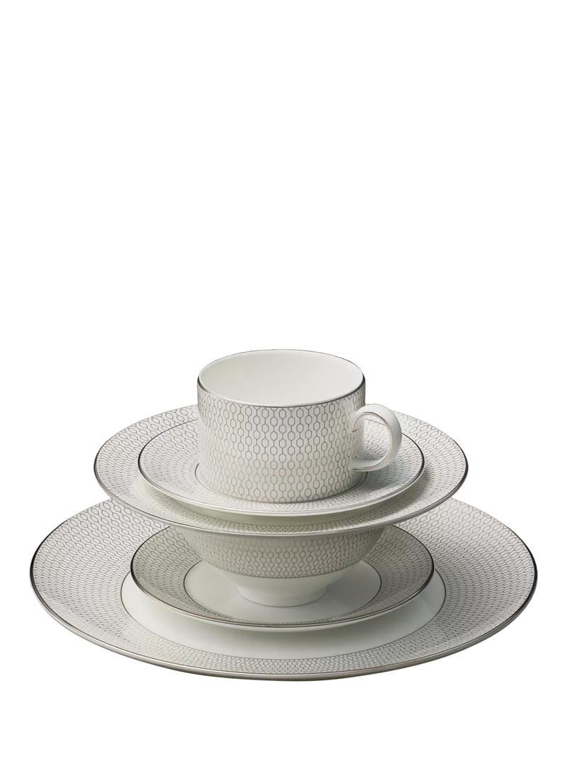 Wedgwood Gio Platinum fine bone china dinnerware set 5-piece, UK version