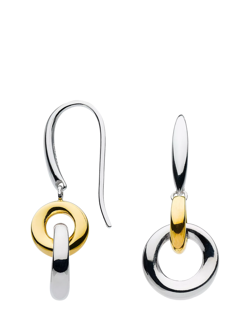 Kit Heath silver and gold drop earrings (British brand)
