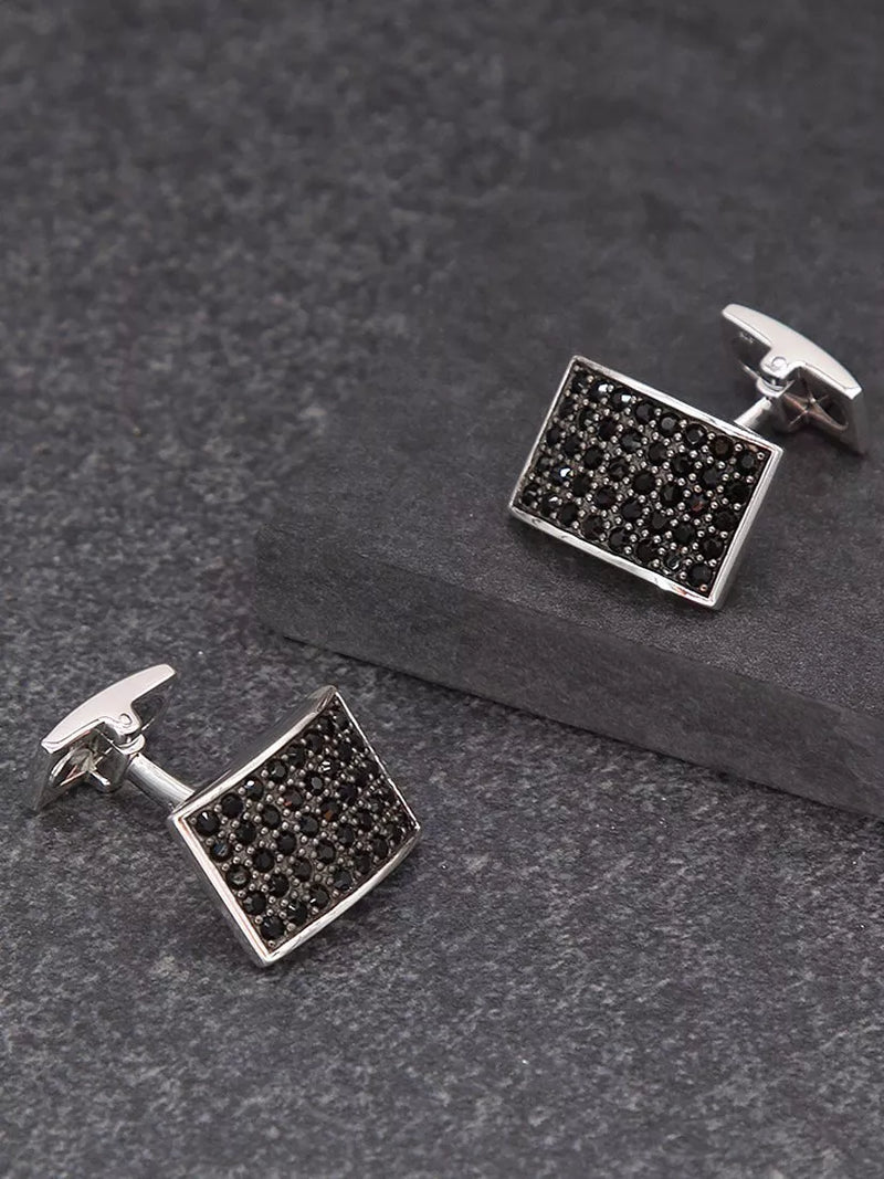 Hoxton London cufflinks with cubic zirconia gems - British product