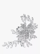 John Lewis Bridal Hair Slide with Pave Leaf Design in Silver- Buy online at McGrocer