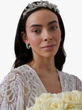 Jon Richard silver bridal tiara with crystals and pearls, UK version
