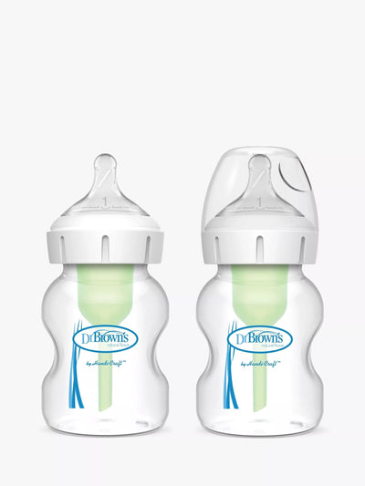 John Lewis Dr Brown's Natural Flow Options+ Anti-Colic Baby Feeding Bottle Pack of 2 150ml- Buy online at McGrocer