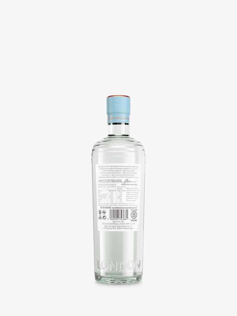 Sipsmith Juniper and Citrus Non-Alcoholic Spirit 70cl (British brand)