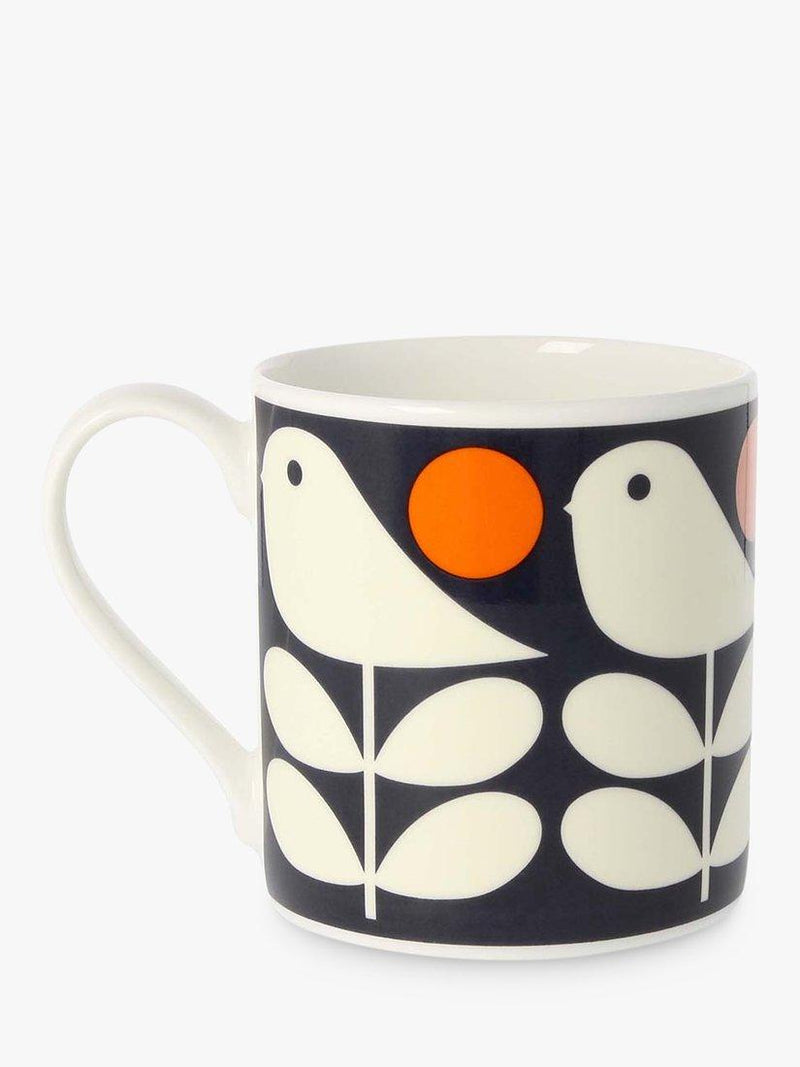 Orla Kiely Early Bird bone china mug 350ml - British product