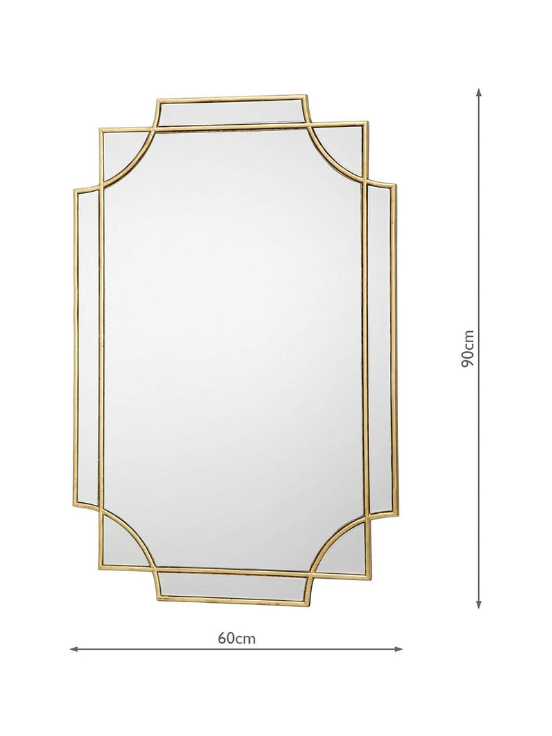Där Guapo rectangular wall mirror 90x60cm gold, UK version