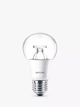 John Lewis Philips MASTER 60W E27 LED Dimmable Classic Bulb, Clear- Buy online at McGrocer