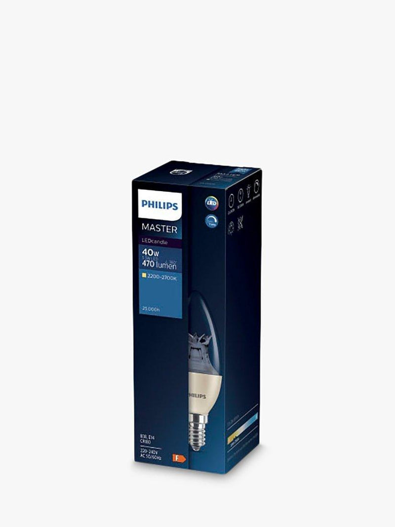 Philips LED candle bulb 40W E14 dimmable 11.9x4cm - British product