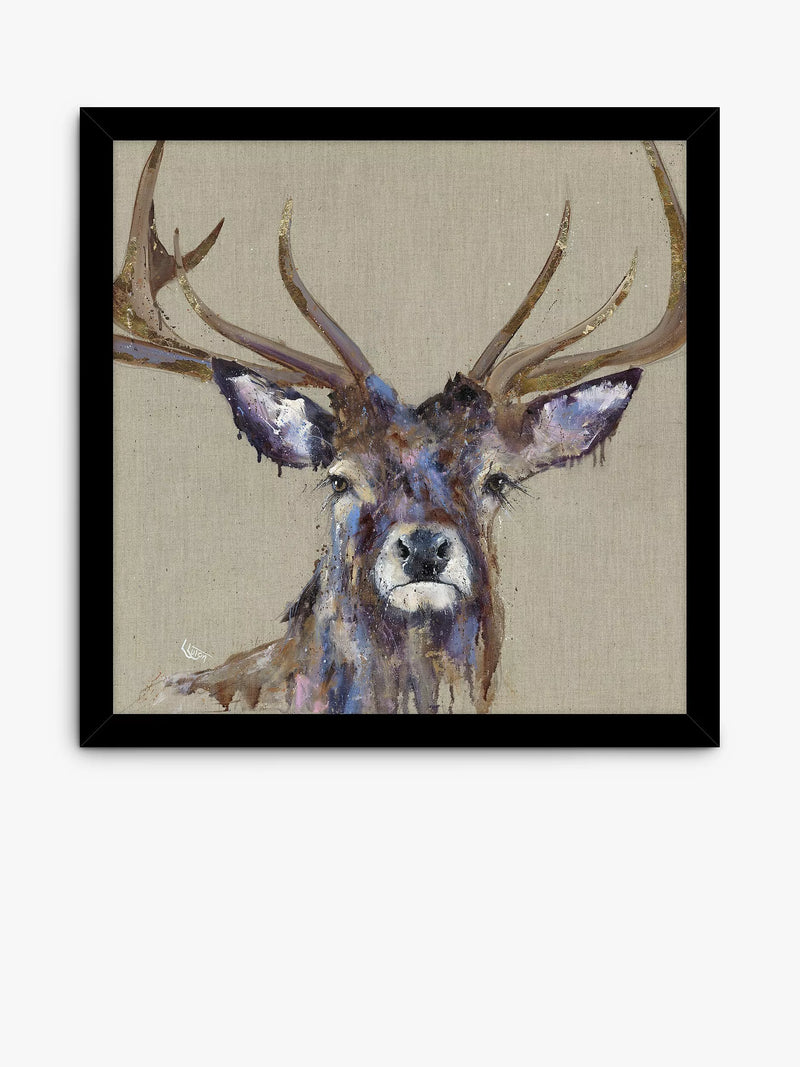 John Lewis framed print of stag 'Majesty' 54.5x54.5cm, imported from the UK