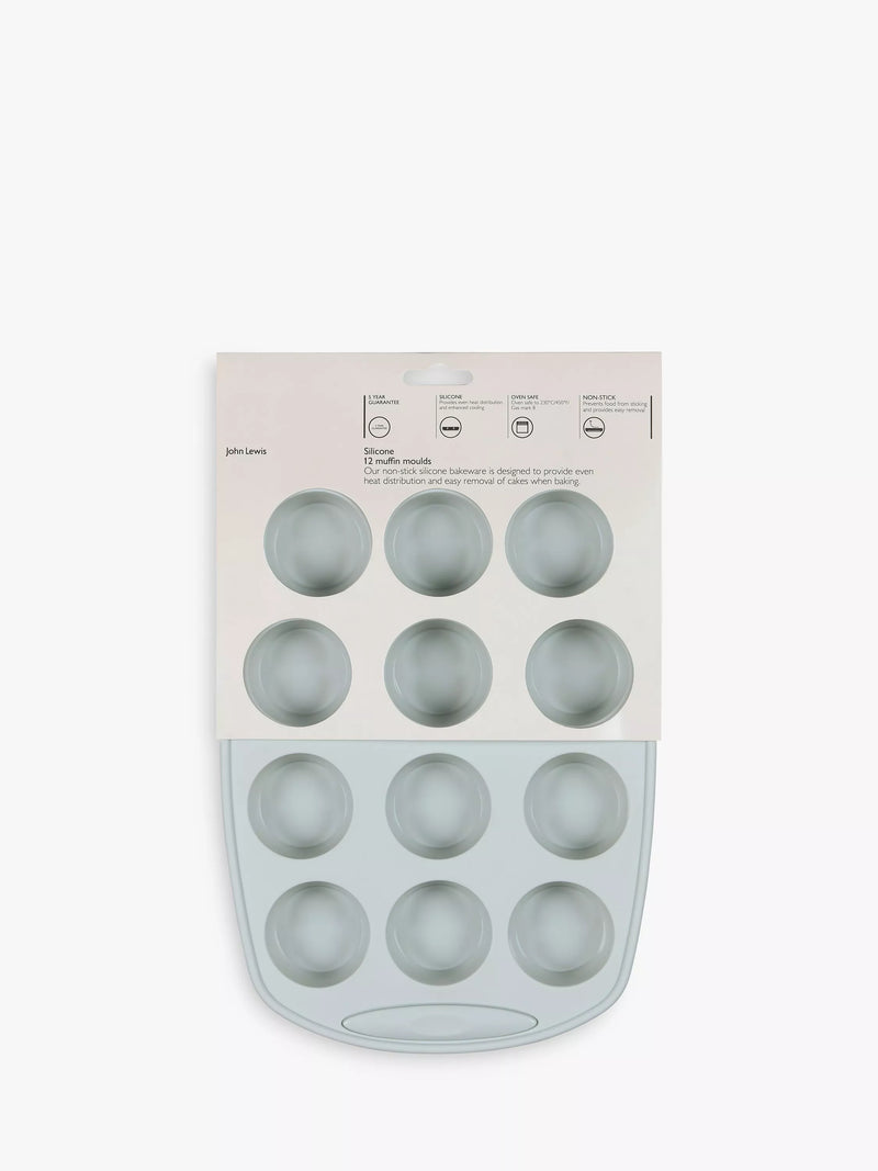 John Lewis silicone non-stick muffin mould 12 cup, imported from the UK