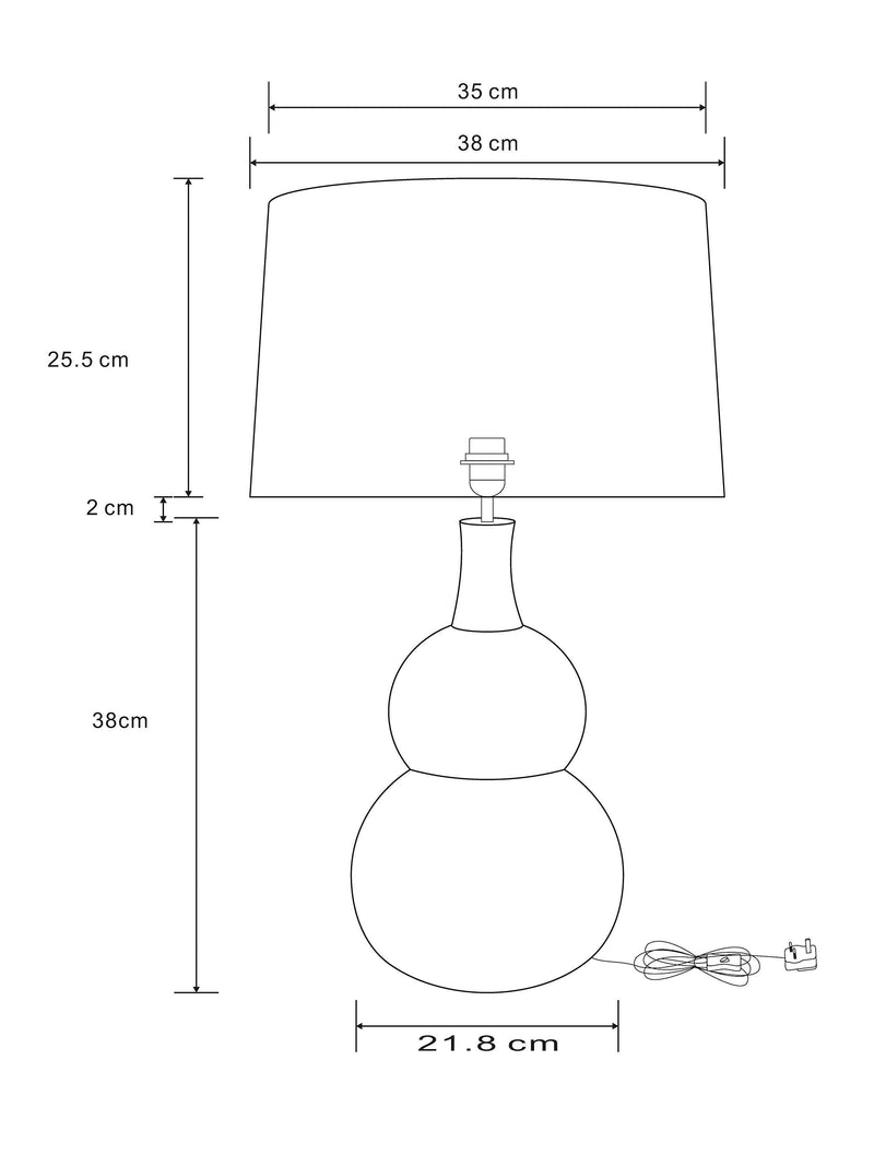 John Lewis Malton green ceramic table lamp with linen shade, UK version