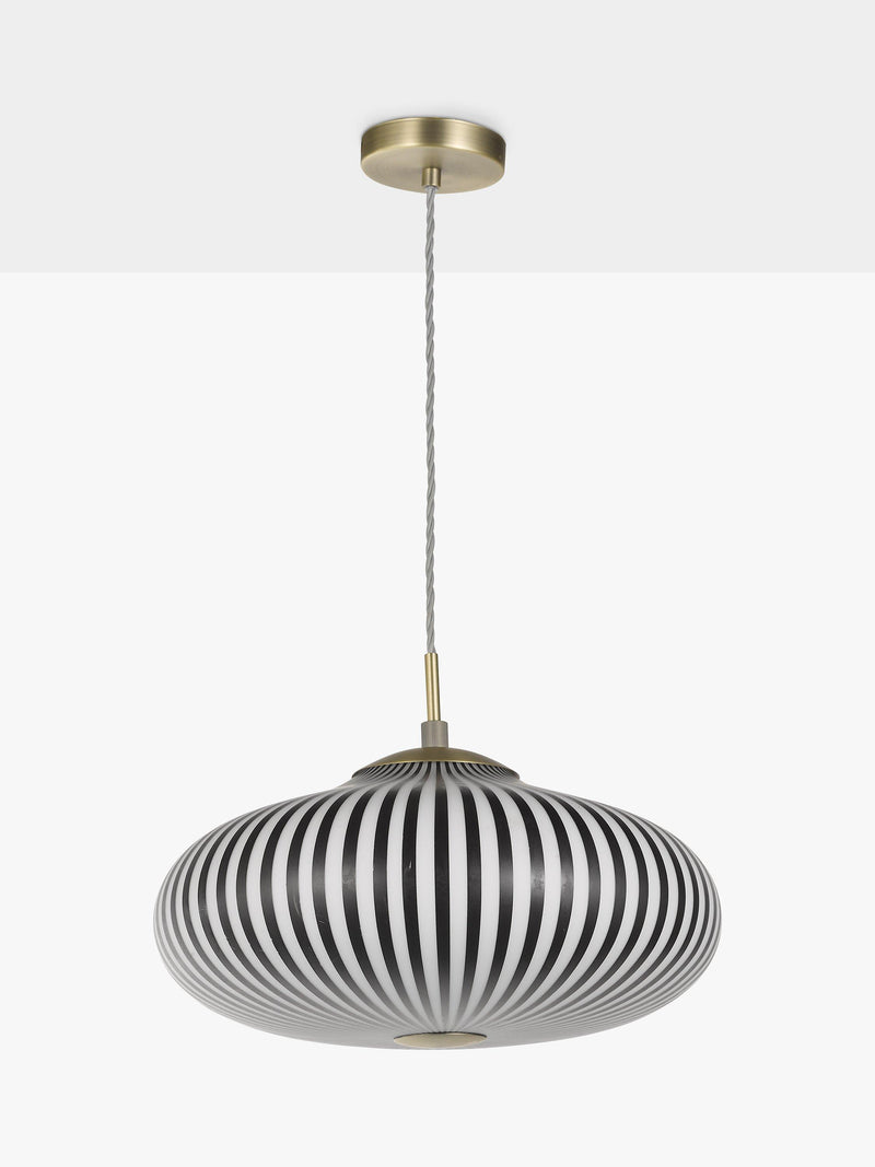 John Lewis Okapi pendant ceiling light black and white - British product