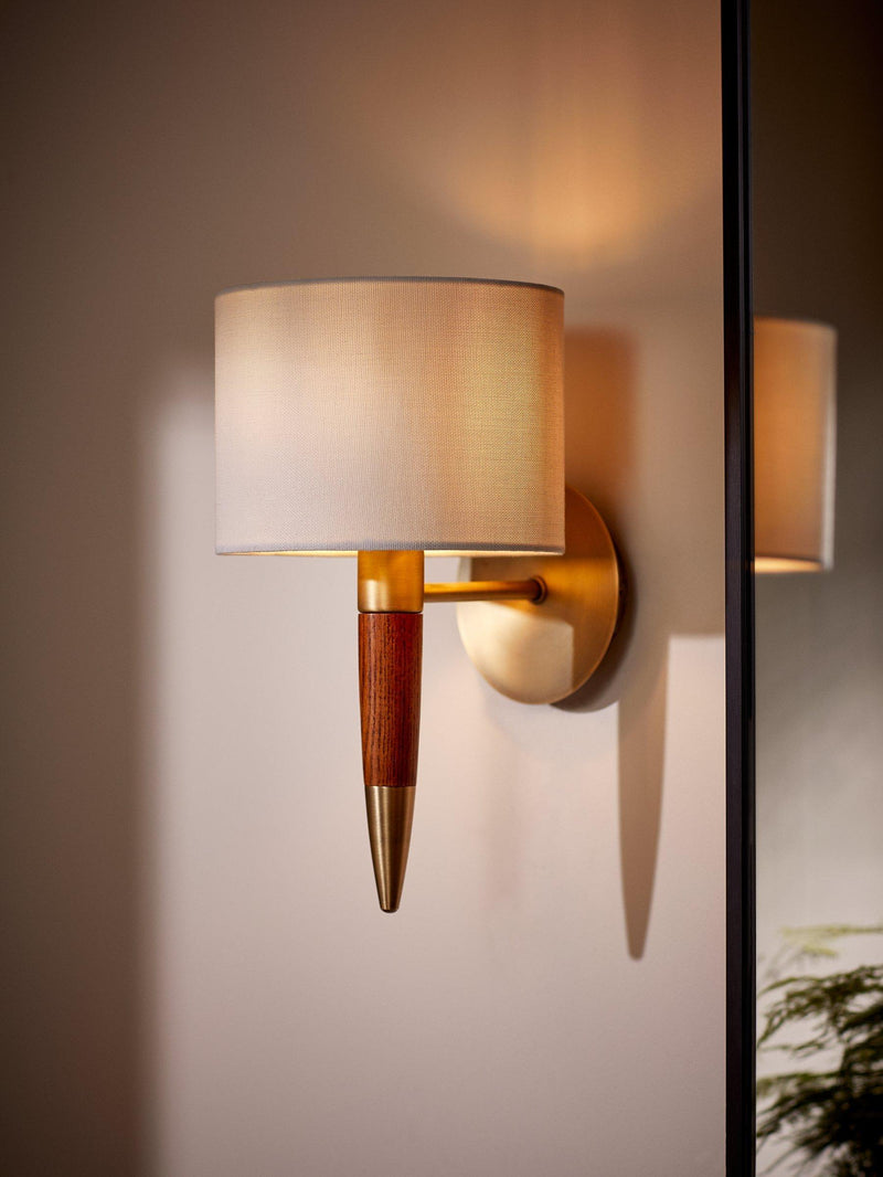 John Lewis Spindle light antique brass walnut stained ash imported from UK