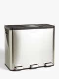 John Lewis recycling pedal bin brushed steel 60L, UK version