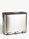 John Lewis recycling pedal bin brushed steel 60L, UK version