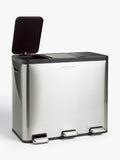 John Lewis recycling pedal bin brushed steel 60L, UK version