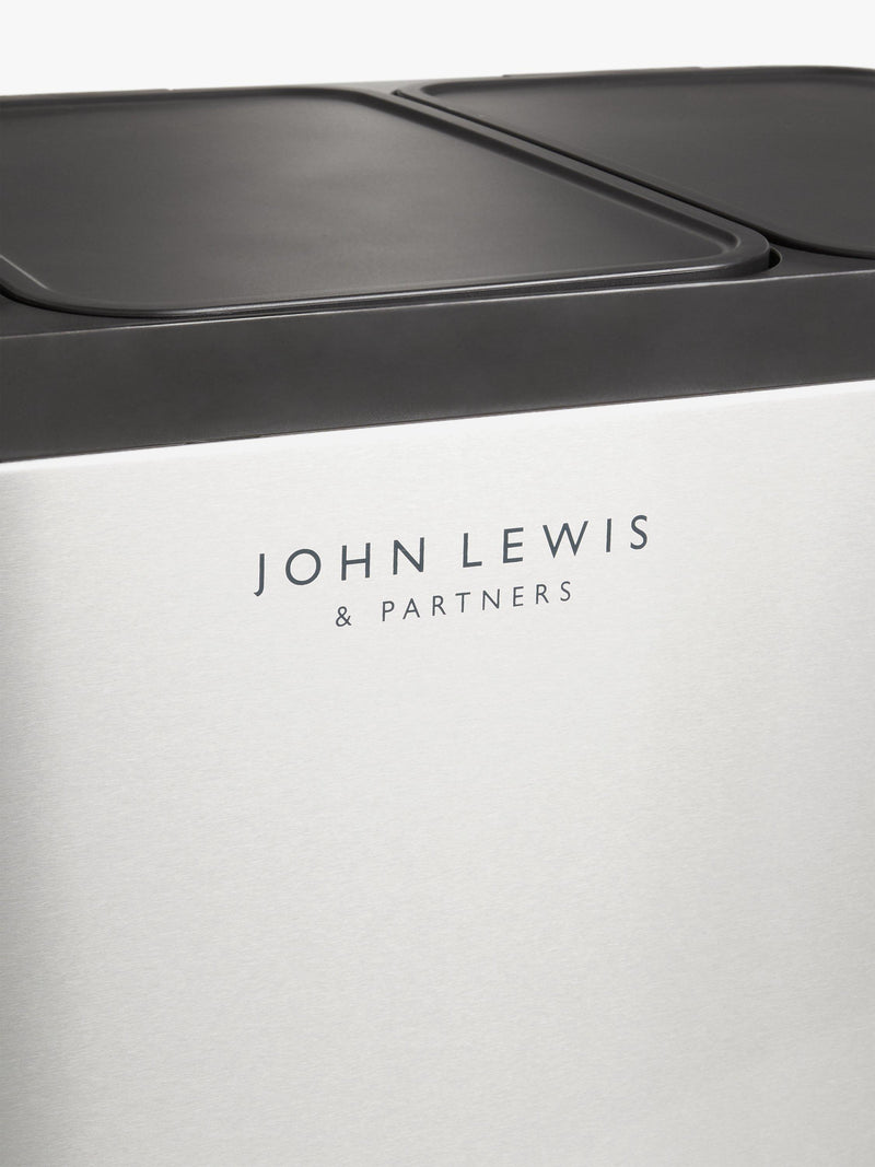 John Lewis recycling pedal bin brushed steel 60L, UK version