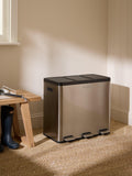 John Lewis recycling pedal bin brushed steel 60L, UK version