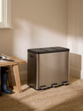 John Lewis recycling pedal bin brushed steel 60L, UK version