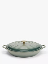 John Lewis John Lewis Cast Iron Shallow Casserole 31cm Ombre Green- Buy online at McGrocer