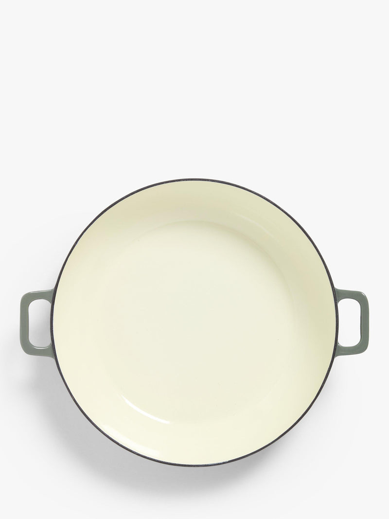 John Lewis Cast Iron Shallow Casserole 31cm Ombre Green, UK version