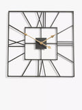John Lewis wall clock skeleton square Roman numeral 60cm, UK version