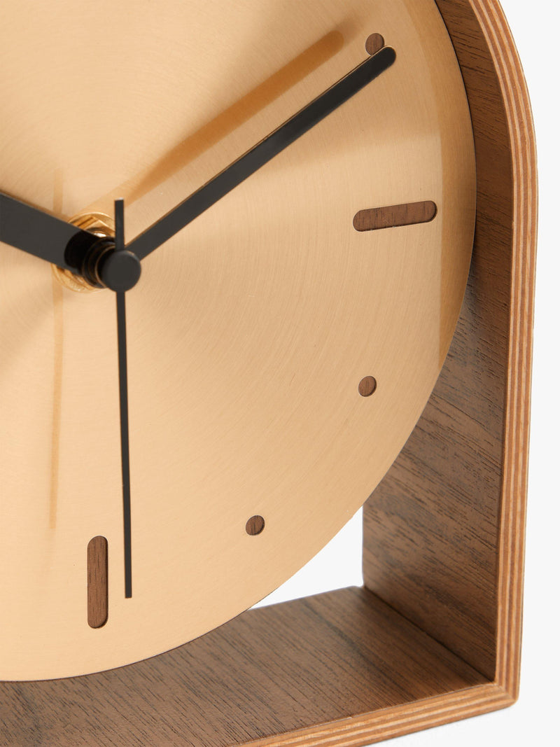 John Lewis mid century wood mantel clock 16.5cm, imported from the UK
