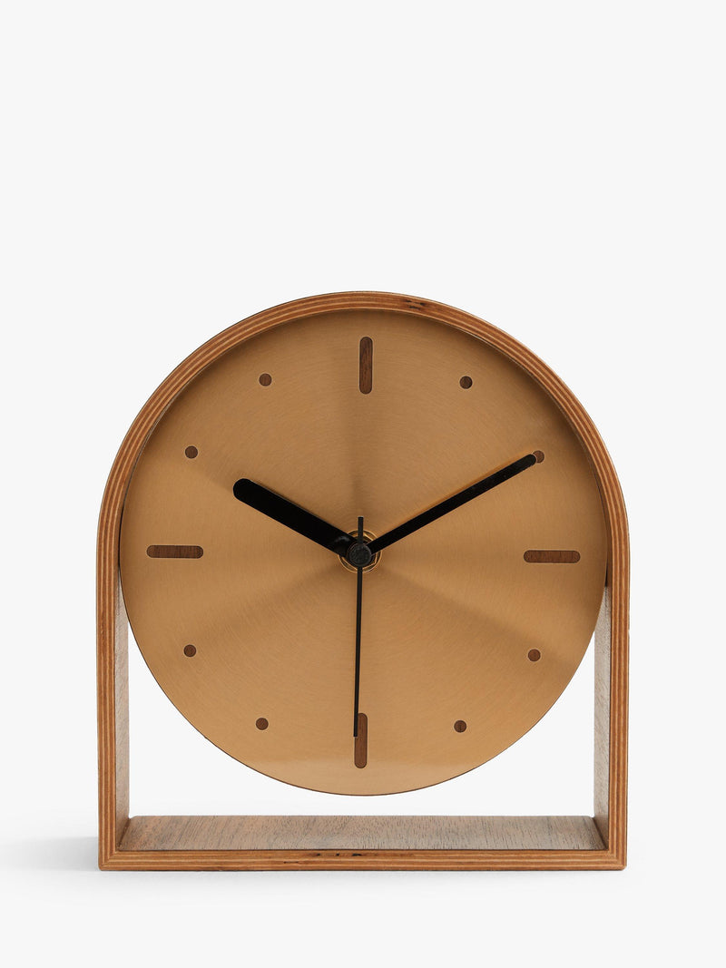 John Lewis mid century wood mantel clock 16.5cm, imported from the UK