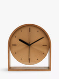 John Lewis mid century wood mantel clock 16.5cm, imported from the UK