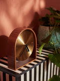 John Lewis mid century wood mantel clock 16.5cm, imported from the UK