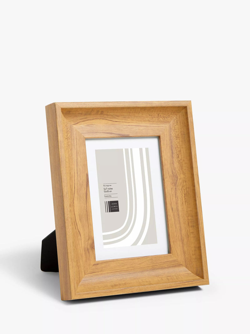 John Lewis Deep Wood-Effect Photo Frame, 5 x 7 (13 x 18cm), Natural