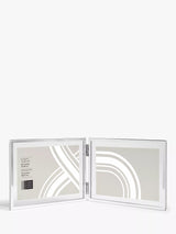 John Lewis John Lewis Horizontal Folding Double Photo Frame with Glass Border Silver Plated Double Photo Frame 4 x 6 (10 x 15cm)- Buy online at McGrocer