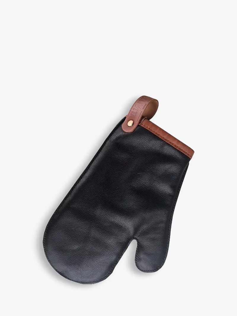 DeliVita leather BBQ glove black (British brand)
