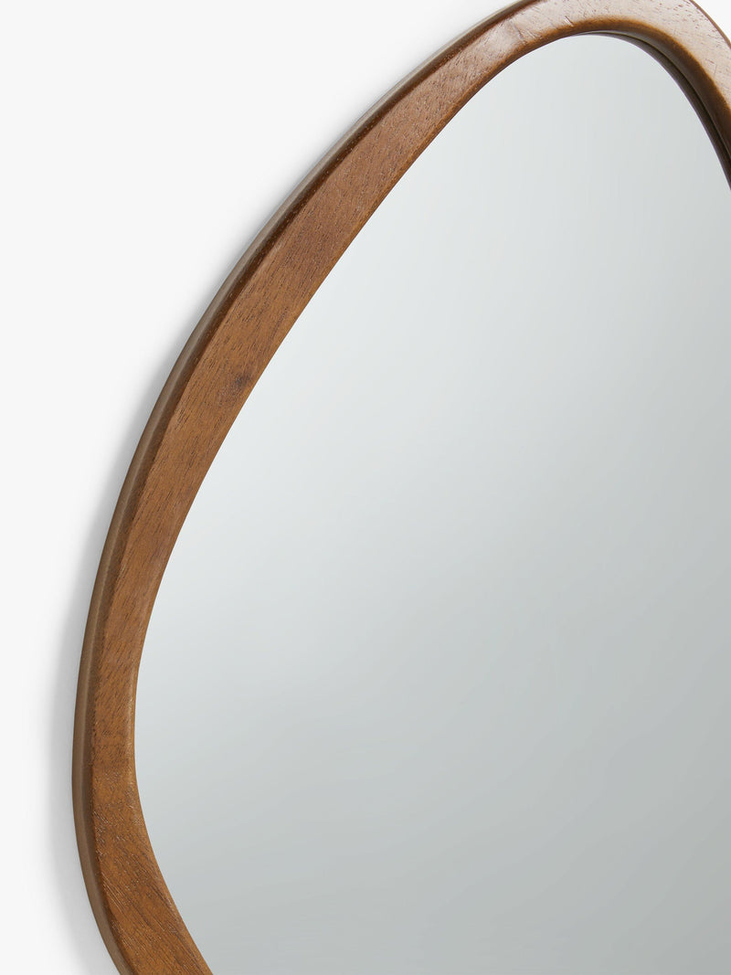 John Lewis mid century oval wall mirror walnut finish, imported from the UK