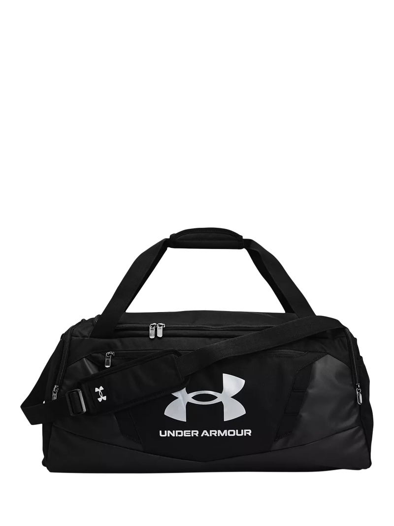 Under Armour medium duffel bag with water-resistant finish and multiple pockets (British brand)