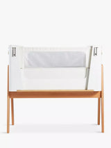 John Lewis Natural Ash Wood Co-Sleep Crib with Adjustable Height and Dual Mesh Panels- Buy online at McGrocer