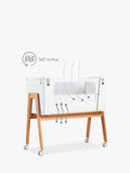 Gaia Baby Hera co-sleep crib in natural ash wood, UK version