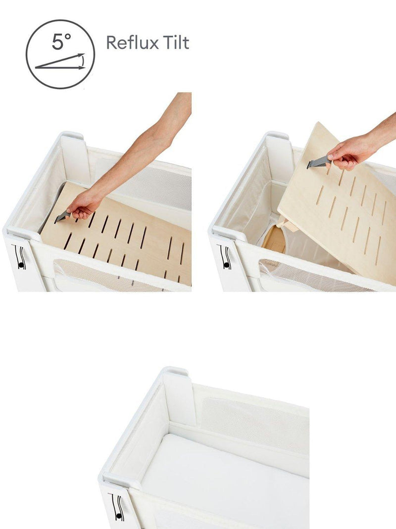 Gaia Baby Hera co-sleep crib in natural ash wood, UK version
