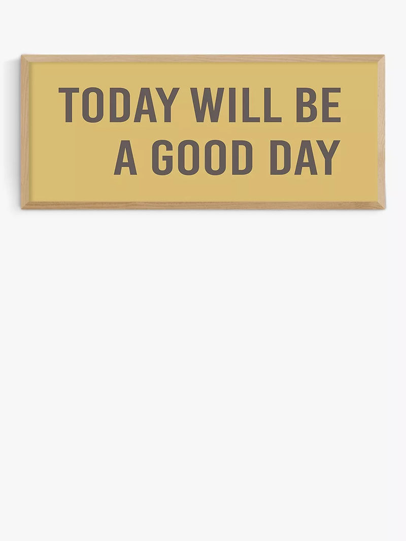 EAST END PRINTS Violet Studio 'Today Will Be A Good Day' Framed Print, 43.4 x 103.4cm
