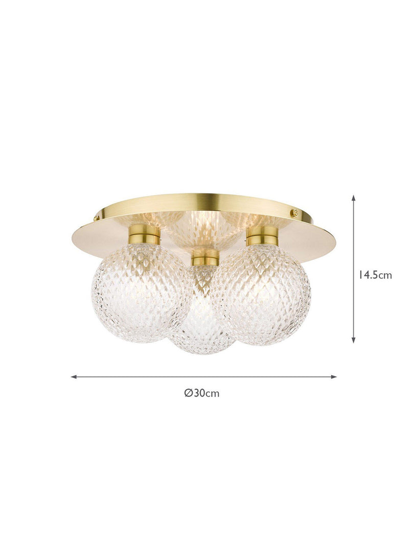 Laura Ashley Prague bathroom ceiling light in satin finish (British brand)