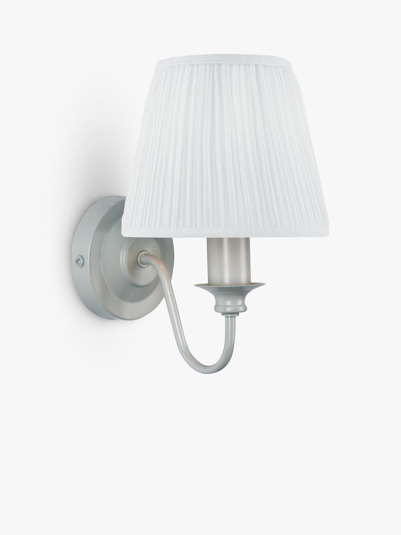 Laura Ashley Ellis wall light Satin Grey, imported from the UK