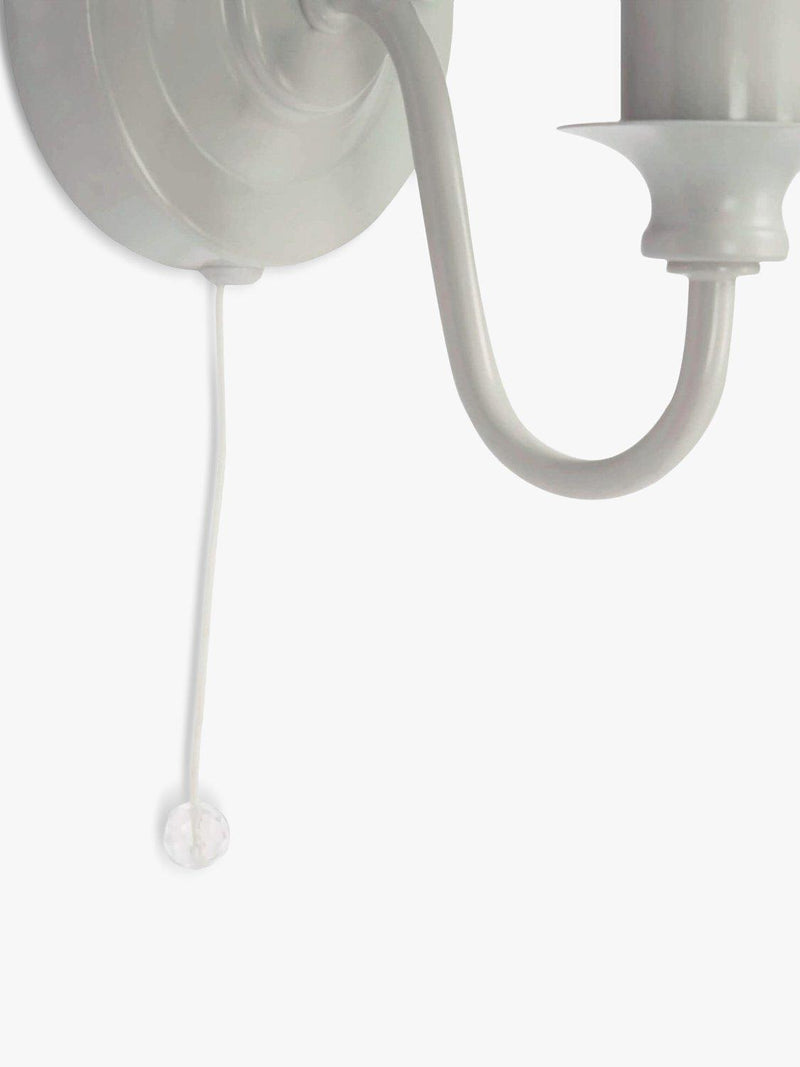 Laura Ashley Ellis wall light Satin Grey, imported from the UK