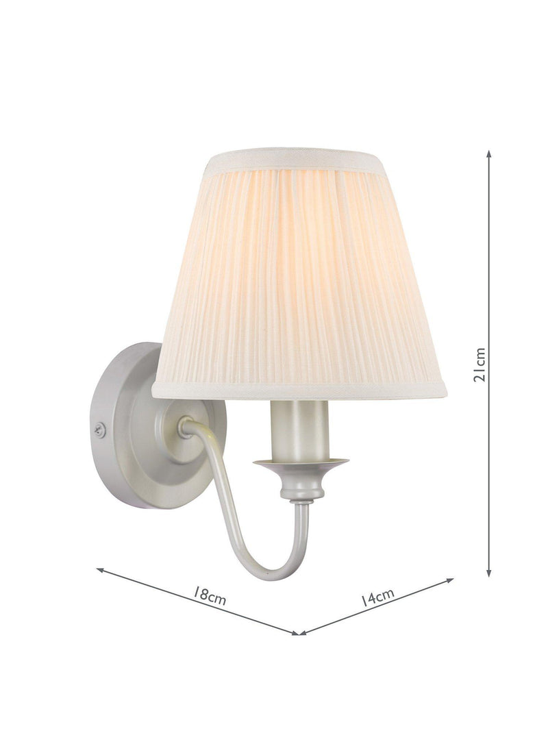 Laura Ashley Ellis wall light Satin Grey, imported from the UK