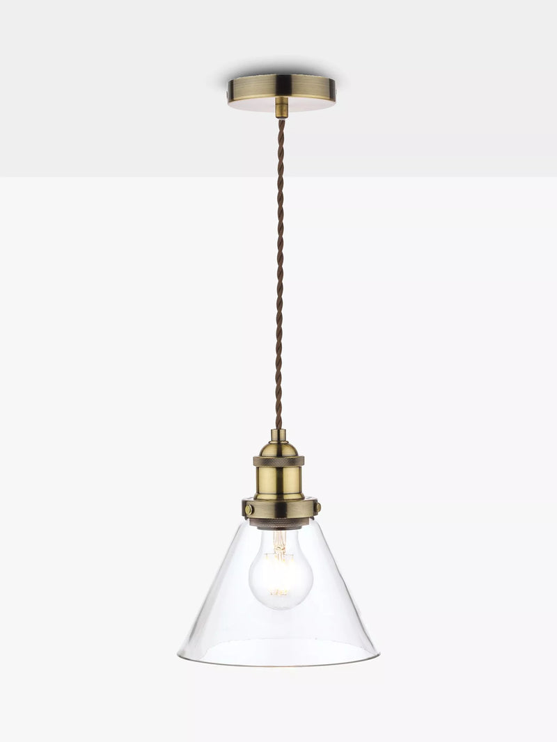 Laura Ashley Isaac glass ceiling light antique finish (British brand)