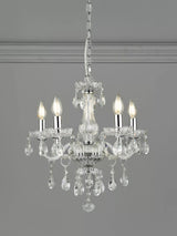 John Lewis Laura Ashley Harriet Crystal 5 Arm Chandelier, Clear- Buy online at McGrocer