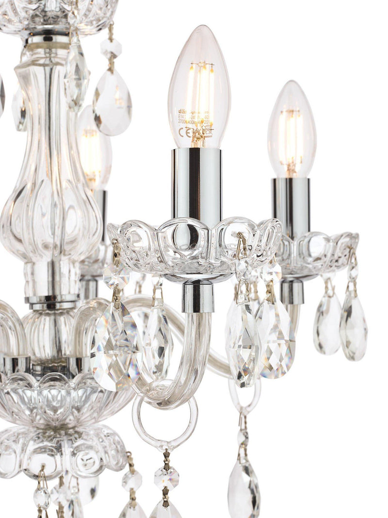 Laura Ashley Harriet crystal 5 arm chandelier, imported from the UK