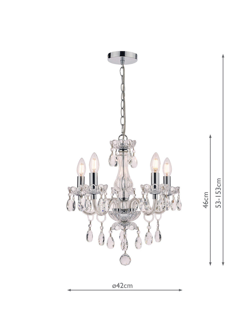 Laura Ashley Harriet crystal 5 arm chandelier, imported from the UK