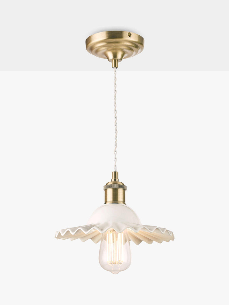 Laura Ashley Beca ceramic ceiling light small gloss white (British brand)